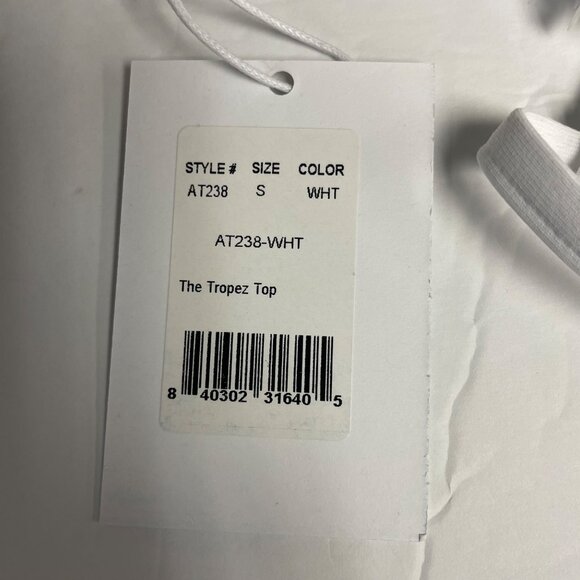 Andie x Demi Moore The Tropez Triangle Bikini Top White Sz SM - Picture 8 of 9